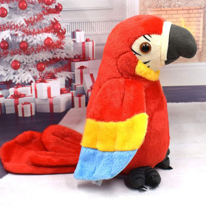 B893 Perroquet Parlant Rouge Répète Ce Que Vous Dites Jouet <span class=keywords><strong>en</strong></span> Peluche Animal Électronique Oiseau Cadeau d'Anniversaire Enfants Perroquet Parlant Personnalisé - Product Image 2
