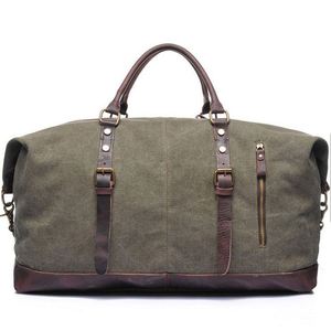 Échantillon Gratuit – Sac de Voyage XL en Toile avec Finition en Cuir Véritable – Sac Fourre-tout, Sac de Week-end, Sac à Bandoulière, Sac de Nuit, Sac de Cabine - Product Image 1