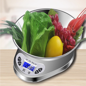 Báscula electrónica digital de 3kg y 5kg para cocina, resistente al agua, con carcasa de acero inoxidable y cuenco - Product Image 2