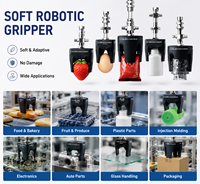 Pince robotique souple à double mâchoire avec assistance par aspiration, puissance 0W, pour la manipulation d'aliments, de plastiques, d'électroniques et de pièces automobiles