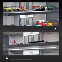 Support d'exposition pour modèles réduits 1:64 - Kit de garage réaliste avec éclairage LED et accessoires miniatures