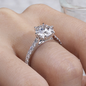 Bague de mode Messi Jewelry MSR-1848 PT950 avec diamant solitaire rond de laboratoire, bague en diamant cultivé en laboratoire - Product Image 2