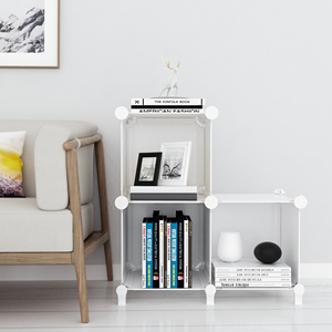 Organizador de cubos de tres rejillas <span class=keywords><strong>blanco</strong></span> de <span class=keywords><strong>resina</strong></span> PP fácil de montar para cocina y hogar, <span class=keywords><strong>armario</strong></span> de omnipotencia, almacenamiento de cocina - Product Image 2