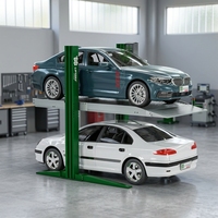 Système de stationnement hydraulique à deux poteaux, garage double étage pour 2 voitures