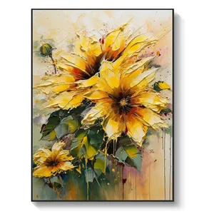 Tournesols impressionnistes peintures à l'huile abstraites décoration moderne peinture à l'huile de fleurs grande taille peintures à l'huile de tournesol célèbres