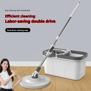 Bền 360 Sợi Nhỏ Ma Thuật Lau Với Thép Không Gỉ Cực Tự Máy Láy Đôi Xô Đặt Quay Lau Để Làm Sạch Sàn Nhà - Product Image 6