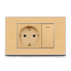 Europe And America Home Electrical Maximum Voltage 220-250v Wall 1gang 1 Way Switch And Euro Socket