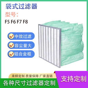 ถุงกรองอากาศประสิทธิภาพปานกลางที่ดีที่สุด F5 F6 F7 F8 พร้อมโครงอะลูมิเนียมสำหรับเครื่องปรับอากาศแบบรวมศูนย์ ทำจากผ้าไม่ถักทอ - Product Image 5
