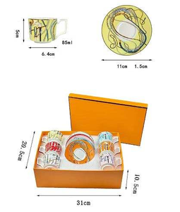Commercio all'ingrosso di lusso moderno pomeriggio Set da tè <span class=keywords><strong>Bone</strong></span> <span class=keywords><strong>China</strong></span> 6 pezzi tazza di caffè e piattino con scatola regalo - Product Image 5