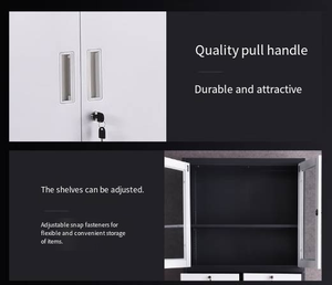 Archivador Metálico Ejecutivo de 2 Puertas de Vidrio y 2 de Acero, Almacenamiento de Doble Acceso para Oficina Corporativa, Banco o Consultorio Legal - Product Image 5