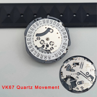 Movimiento cronógrafo Meca-Quartz VK67 original con descuento por volumen, piezas de reloj TMI japonesas con indicador de fecha para reparación y reemplazo OEM