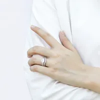 MuShan Sieraden 925 Sterling Zilver Romantische Verlovingsring 5A Zirconia Valentijn Verjaardag Ringen Bands Vrouwen Gift