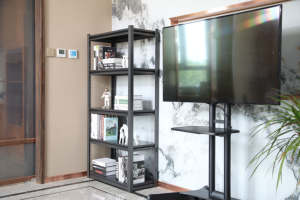 وحدات الحديثة معدنية منخفضة الأبيض يغسل خزانة الجدار رف الكتب - Product Image 5