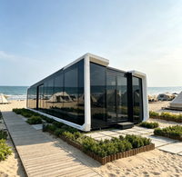 Villa Modulaire Préfabriquée Moderne en Verre, Cabane en Acier Portable de Luxe, Glamping sur la Plage, Station Balnéaire, Hébergement Touristique