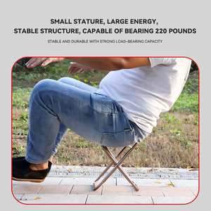 Chaise et tabouret pliants d'extérieur en aluminium – Design carré durable et léger pour le camping, la pêche, la plage et l'escalade - Product Image 4