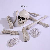 10 Piezas de Modelo de Esqueleto Humano Desmontable - Accesorios de Decoración de Halloween para Casa Embrujada, Fiestas y Educación Científica
