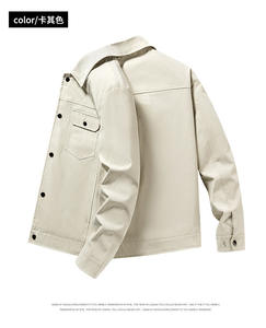 Giacca a vento da uomo con colletto ribaltabile in poliestere Casual autunnale ampia giacca Safari da uomo - Product Image 6