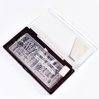 Ensemble de papeterie scolaire personnalisé BV-CP01 : Boîte d'emballage transparente en plastique, règle de géométrie, gomme, compas, trousse de mathématiques