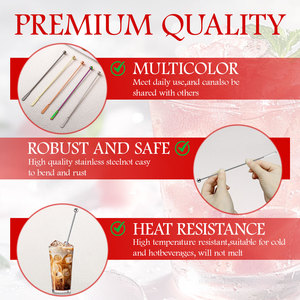 Bâtonnets mélangeurs réutilisables en acier inoxydable, agitateurs métalliques pour cocktails, <span class=keywords><strong>café</strong></span>, boissons, cuillères à mélanger - Product Image 5