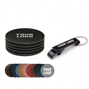 Sous-verres promotionnels de luxe pour restaurants, cadeaux d'affaires pour hôtels, sous-verres en cuir PU avec logo gravé sur mesure, vente en gros de sous-verres - Product Image 1