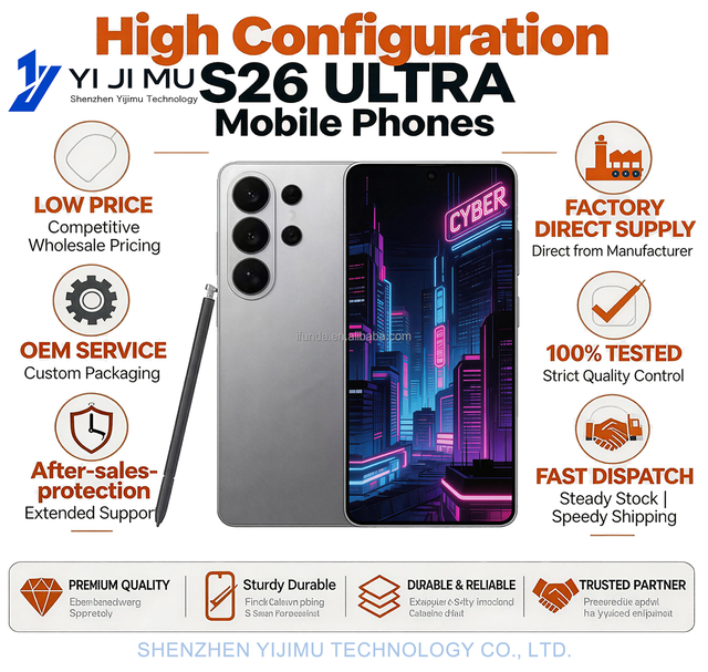 22G+2TB 2026 New Factory Price Hot Selling S26 Ultra 5G Phone 108MP Camera Dual SIM Unlocked Global Version 7.3inch Built-in Pen