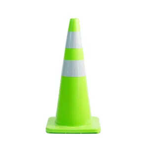 Hot Sale 700 PVC Green Reflective Traffic Cones Flexible Roadway Safety Product