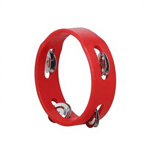 Tambourin à main circulaire en bois rouge de 6 pouces Orff Percussion pour l'éducation précoce, la danse et les spectacles - Product Image 5