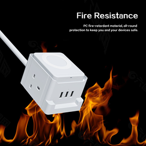 3 USB + Sạc Không Dây Anh Xách Tay Điện Dải 13A 250V Mở Rộng Màu Trắng Chì Ổ Cắm Ổ Cắm - Product Image 5