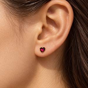 Orecchini a perno a forma di cuore per donna, design delicato e piccolo, accessori moda per l'uso quotidiano - Product Image 2