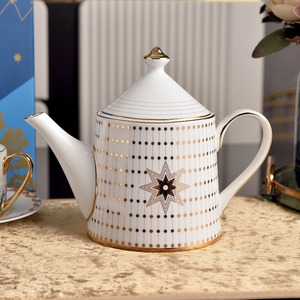 Luxury Eco-Friendly Christmas Star Pattern Royal Russian Holiday Time Bone China <b>Tea</b> <b>Set</b> - Product Image 4