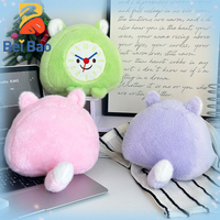 Jam Boneka Wajah Tersenyum Kawaii, Boneka Hewan Lembut, Boneka Kartun dengan Detail Bordir, Hadiah Pereda Stres untuk Anak-Anak