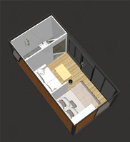 Nouvelle conception de maison conteneur de luxe, appartement conteneur avec une chambre et une salle de bain