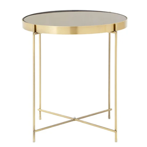 โต๊ะข้างโลหะสีโรสโกลด์ทันสมัยหรูหราโต๊ะกาแฟโต๊ะโค้งมนสำหรับห้องนั่งเล่นห้องอาหารขายทั่วโลกออกแบบให้มีมุมพิเศษ - Product Image 3