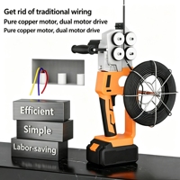 Machine de tirage de câbles automatique 20m à batterie lithium, outil d'enfilage de câbles pour électricien, tire-câbles pour tuyaux, guide de fil d'alimentation