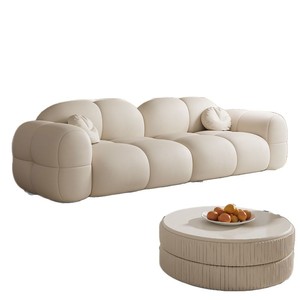 Sofá Individual de Terciopelo Estilo Crema con Efecto Gelatina para Sala de Estar, Alojamiento, Apartamento en <span class=keywords><strong>Alquiler</strong></span>, Espacios Pequeños, Fila Recta - Product Image 5