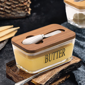 Hand Blown Glass <b>Sealed</b> Butter Box with Lid and Spoon Party & Kitchen Use Food Storage Container - Product Image 3