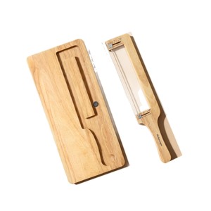 Wooden <b>Bread</b> Slicer Set With Cutting Board And <b>Knife</b> 3 Pieces Solid Wood For Household Use - Product Image 5