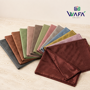 Écharpe carrée en satin jacquard uni Wafa Fashion 110x110 cm, design encadré, polyester de qualité supérieure, finition brillante, toutes saisons - Product Image 4