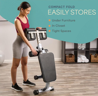 Équipement de fitness à domicile, chaise romaine, capacité de 330 lb, cadre en acier allié, pliable, inclinaison réglable, banc d'hyperextension tout-en-un