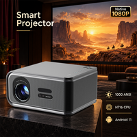 Projecteur stéréo HIFI 8K Android TV 1000 lumens ANSI Smart WiFi avec mise au point automatique pour cinéma maison extérieur