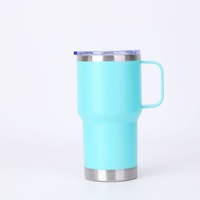 Tasse à café isotherme en acier inoxydable 20oz 30oz OEM ODM, gobelet de voyage à double paroi avec poignée métallique, idéal pour un cadeau