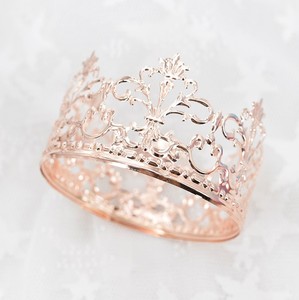 Couronne miniature de style rétro, diadème <span class=keywords><strong>doré</strong></span> en strass, couronne ronde, couronne de gâteau - Product Image 4
