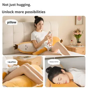 Oreiller apaisant Fumian Banana King, couverture enveloppante pour les jambes, poupée en peluche courte, rembourrage en coton creux pour filles et adultes - Product Image 4