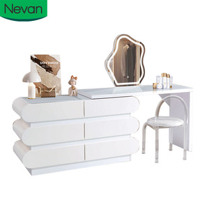 Commode en bois blanc au design moderne avec lumière LED prix de gros vanité pour filles <span class=keywords><strong>maquillage</strong></span> à vendre coiffeuse de luxe pour chambre à coucher - Product Image 1