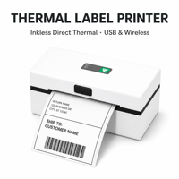 Impresora de Etiquetas Térmicas Inalámbrica sin Tinta de Alta Velocidad USB WiFi para Logística de Comercio Electrónico, Almacén, Venta al por Mayor, OEM Personalizado