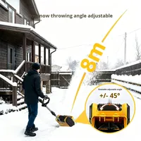 Quitanieves Eléctrico Inalámbrico Plegable de Grado Industrial, Material PP+Fibra, Herramienta Ligera de 4 kg para Remover Nieve con Empuje Manual