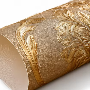 MORLENX Luxuriöse Goldgeprägte Damast-Tapete Vintage Barock Blumenmuster Strukturierte Wandverkleidung für Wohnzimmer Hotel - Product Image 1