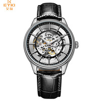 Montre squelette de luxe EYKI Fashion pour homme, montre automatique mécanique pour hommes