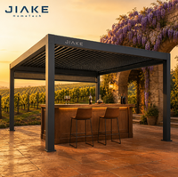 Jiake 6063-T5 Aluminium-Pergola mit Motorisiertem Lamellendach für Weinberg, Anwesen, Hinterhof, Terrasse, Garten, Pavillon und Außenbereich