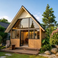 Chalet de Luxe Préfabriqué en Forme de A, 20 pieds, 40 pieds, Cabane Modulaire pour Airbnb, Complexes Hôteliers et Hôtels de Montagne, Idéal pour Projets